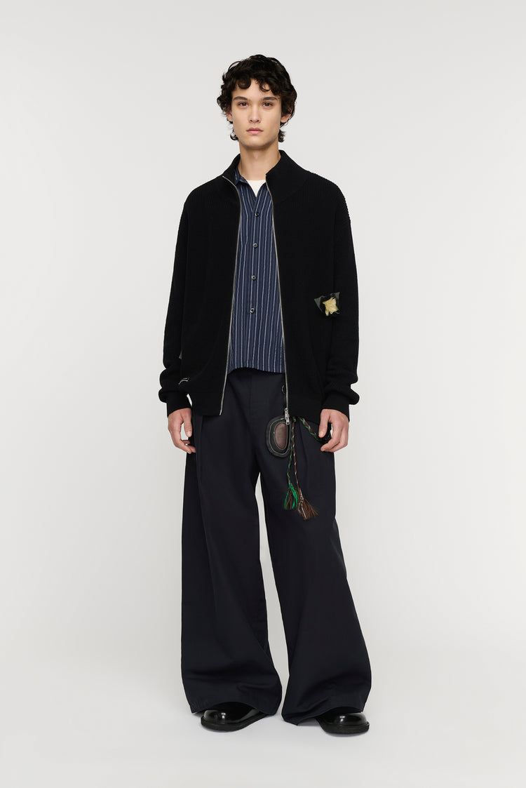 Song For The Mute "Flower" Zip Up Funnel Cardigan / Song For The Mute