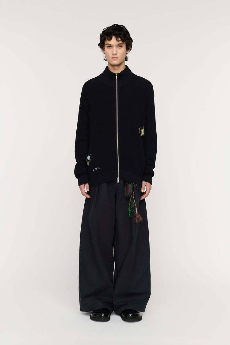 song for the mute "Flower" Zip Up Funnel Cardigan / Song for the Mute