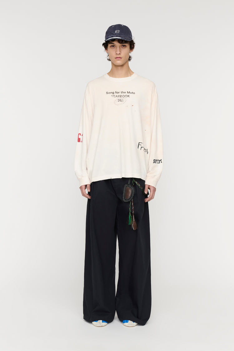 song for the mute "Scribble" Oversized Crew Neck Pullover / Song for the Mute