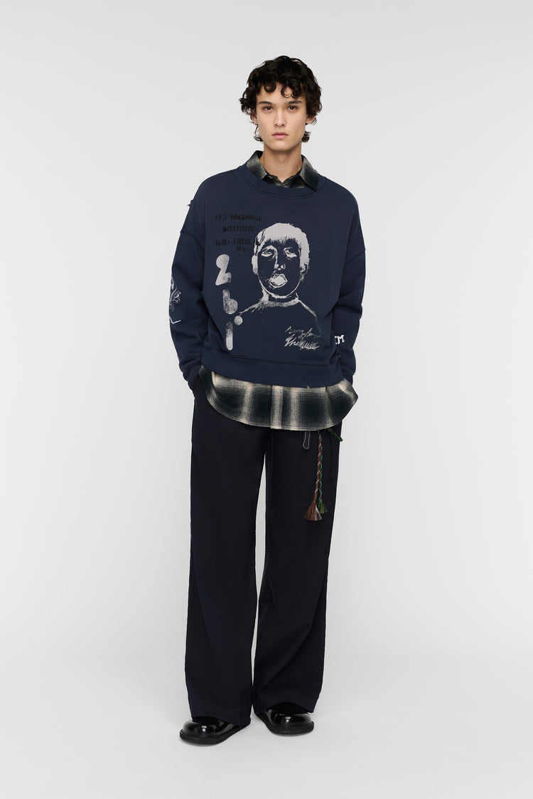 Song For The Mute "Yawning Kid" Relaxed Pullover / Song For The Mute