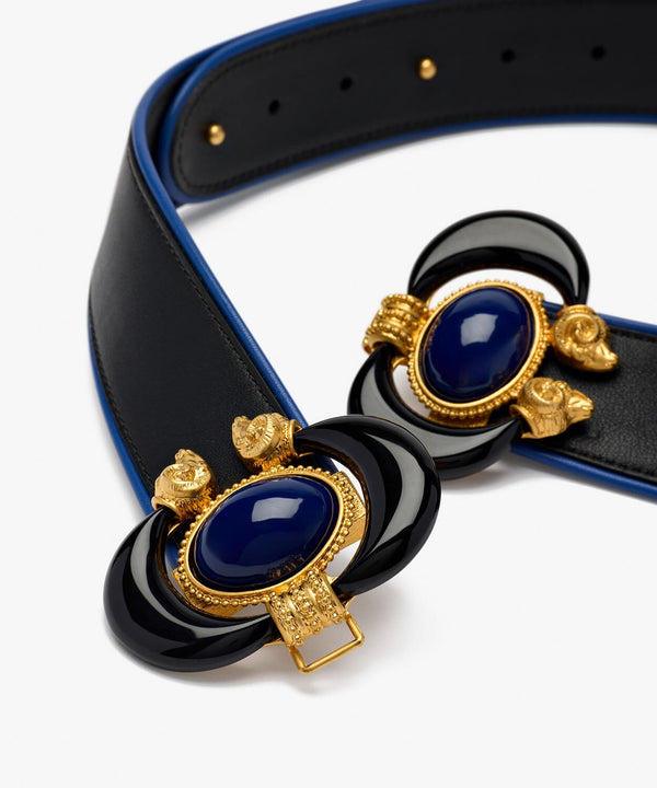 Sonia Petroff Aries Leather Belt Black