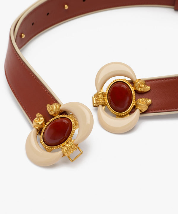 sonia Petroff Aries Leather Belt Brown