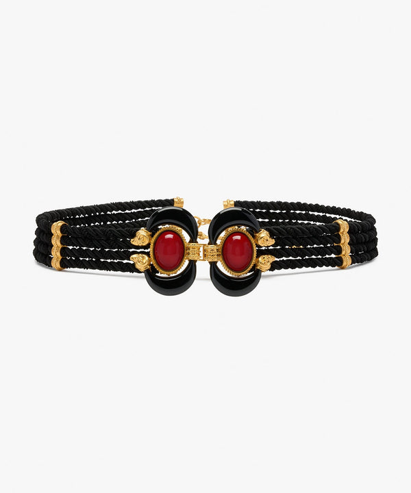 sonia petroff Aries Twisted Cord Belt Black