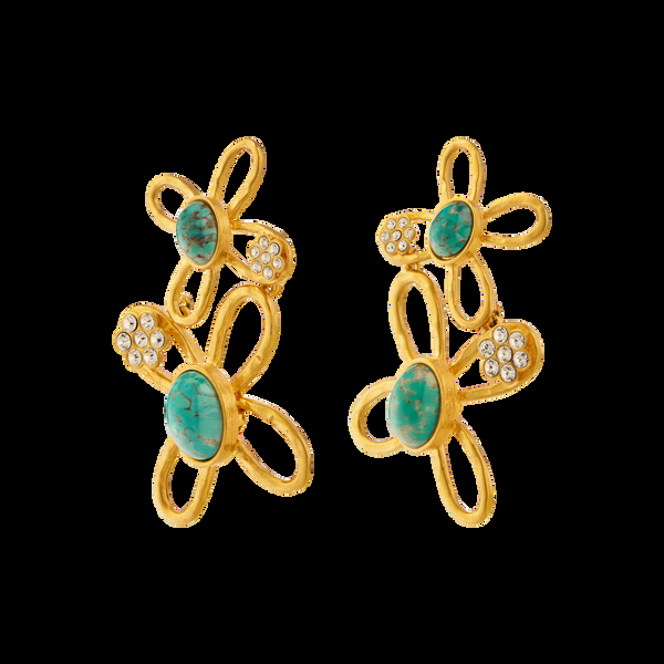 sonia petroff Big Blossom Earings Blue
