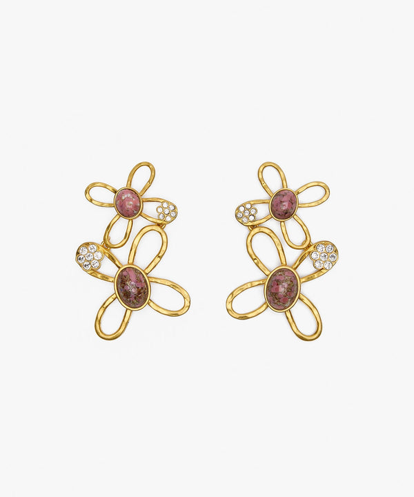 sonia petroff Big Blossom Earings Pink