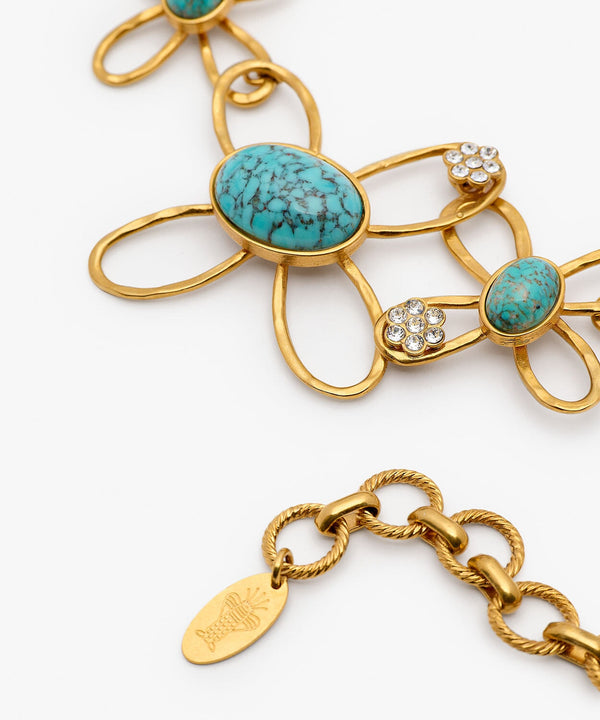 Sonia Petroff Big Blossom Necklace Blue