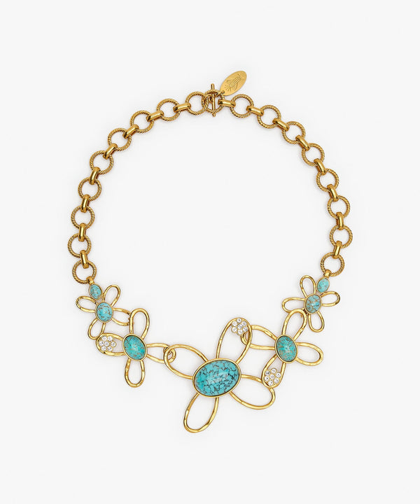 sonia petroff Big Blossom Necklace Blue