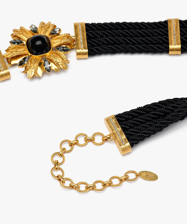 Sonia Petroff Black Lily Belt