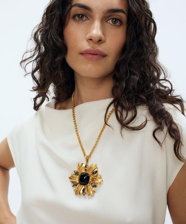 Sonia Petroff Black Lily Pendant