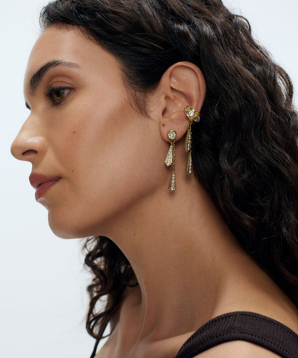 Sonia Petroff Cascata Drop Earrings Gold