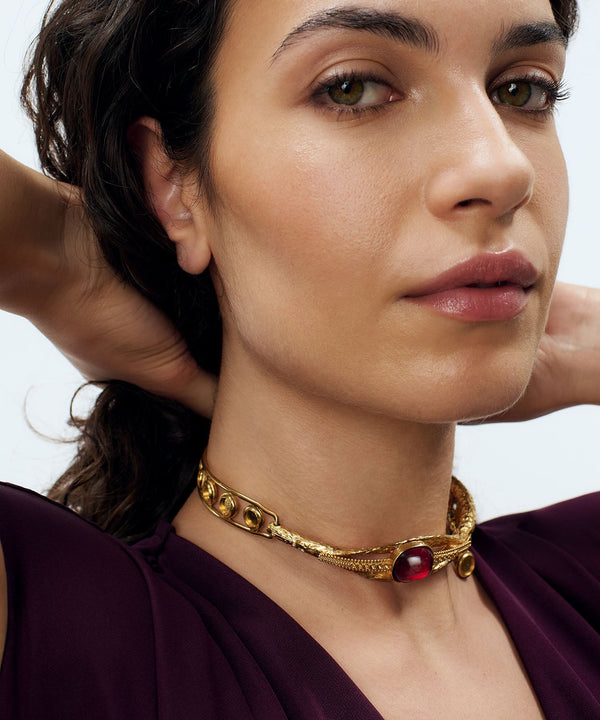Sonia Petroff Classic Eye Choker Ruby
