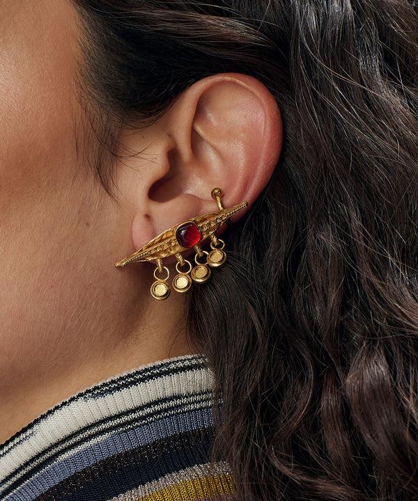 Sonia Petroff Classic Eye Earrings Red