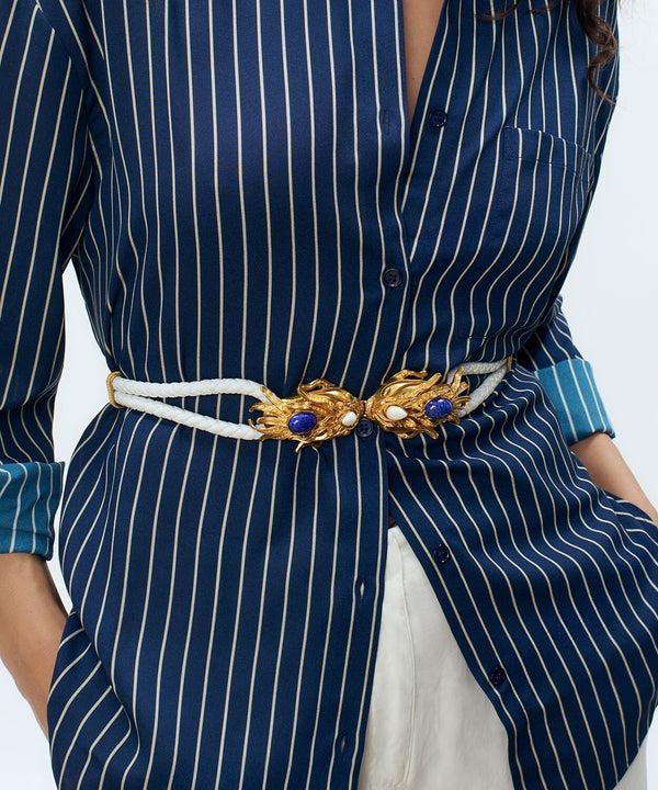 Sonia Petroff Dragonfish Belt White