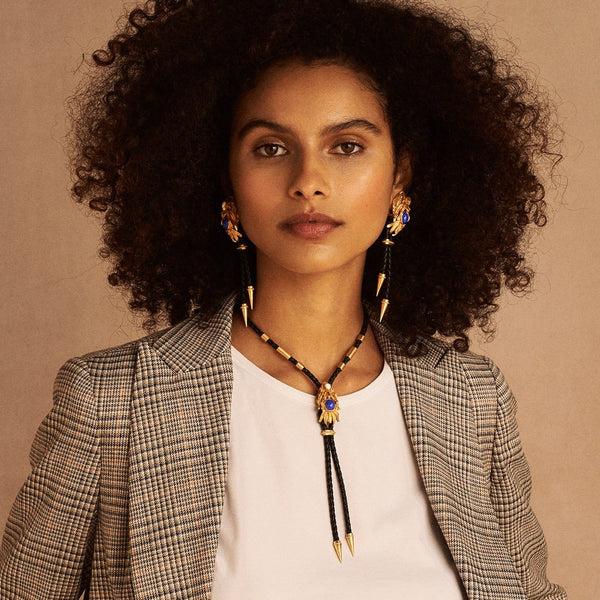 Sonia Petroff Dragonfish Earrings Black