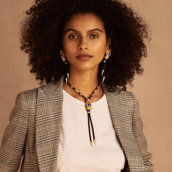 Sonia Petroff Dragonfish Necklace Black