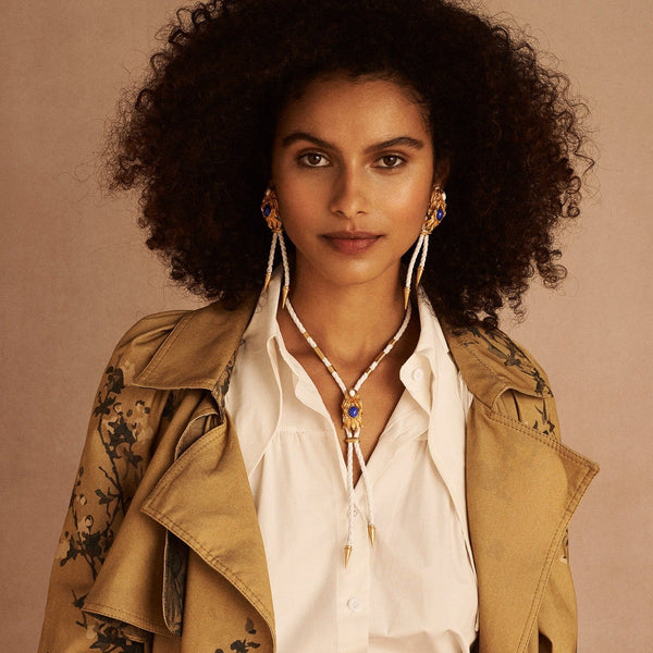 Sonia Petroff Dragonfish Necklace White