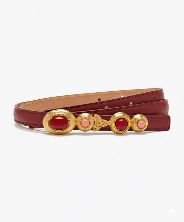 Sonia Petroff Earth Narrow Belt Red