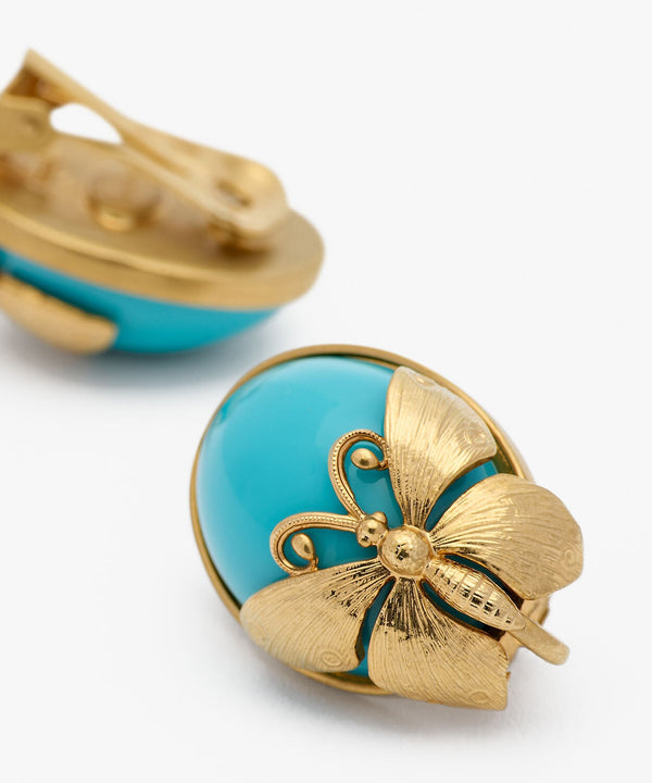 Sonia Petroff Farfalla Button Earings Turquoise