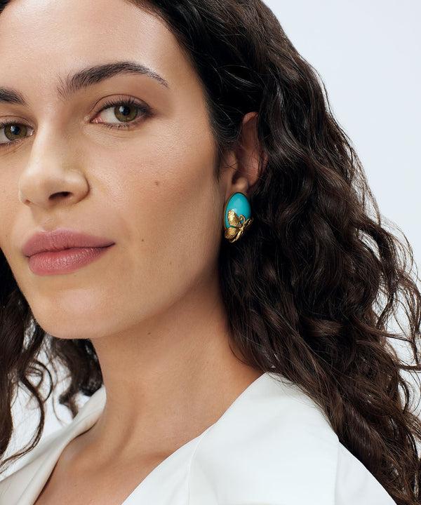 Sonia Petroff Farfalla Button Earings Turquoise