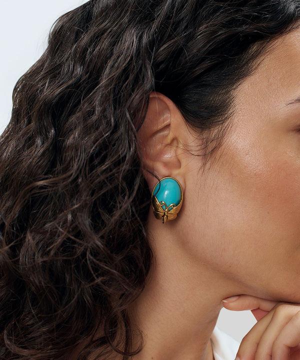 Sonia Petroff Farfalla Button Earings Turquoise