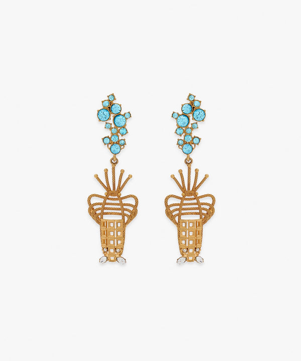 sonia petroff Lobster Clip Earrings Blue