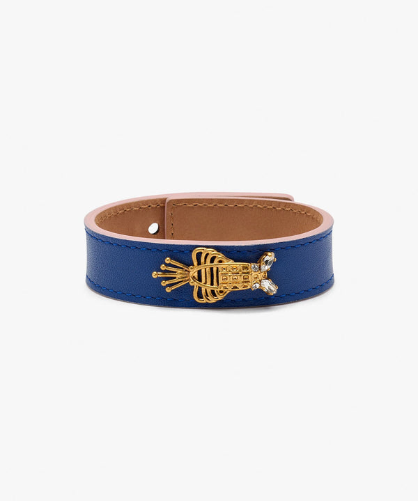 sonia petroff Lobster Leather Bracelet Blue