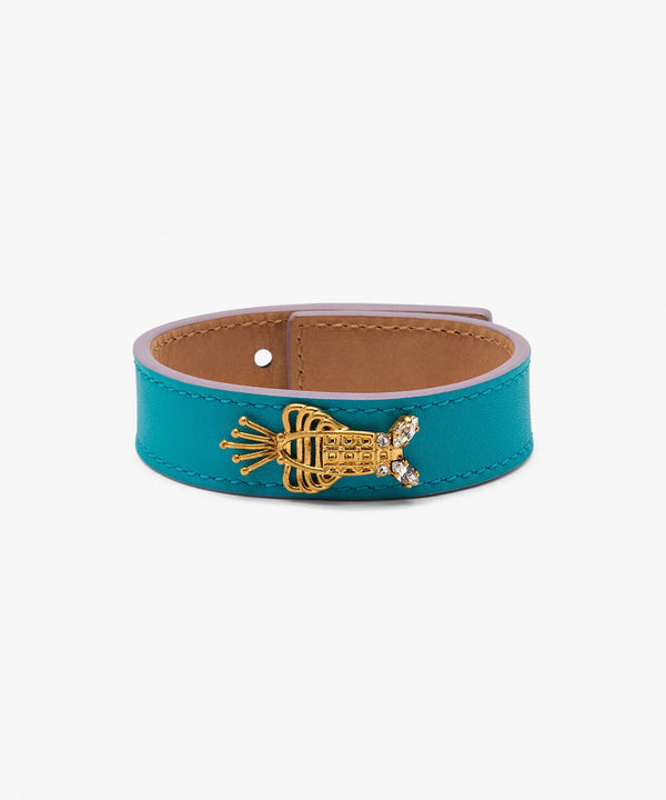 sonia petroff Lobster Leather Bracelet Blue