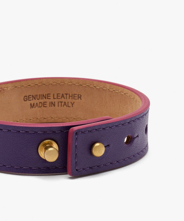 Sonia Petroff Lobster Leather Bracelet Purple