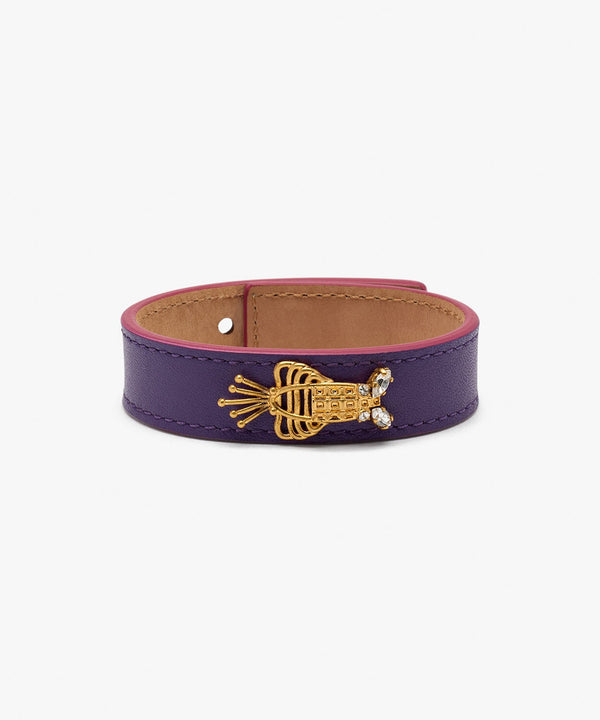 sonia petroff Lobster Leather Bracelet Purple