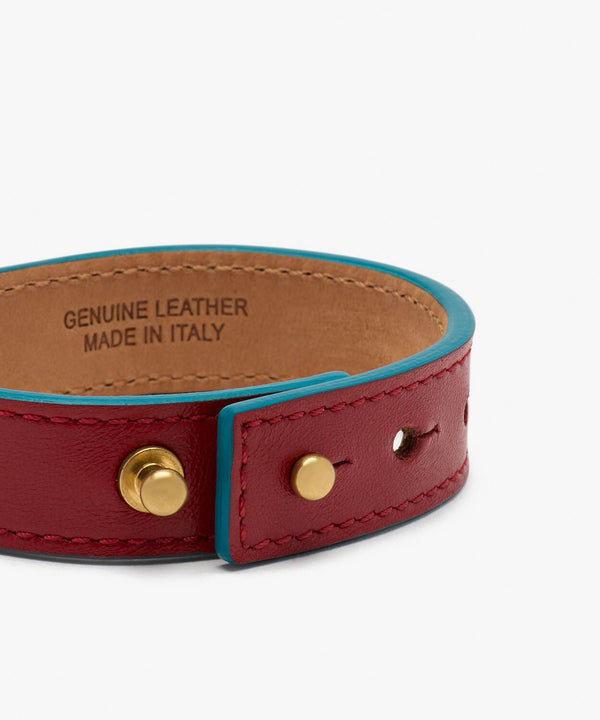 Sonia Petroff Lobster Leather Bracelet Red