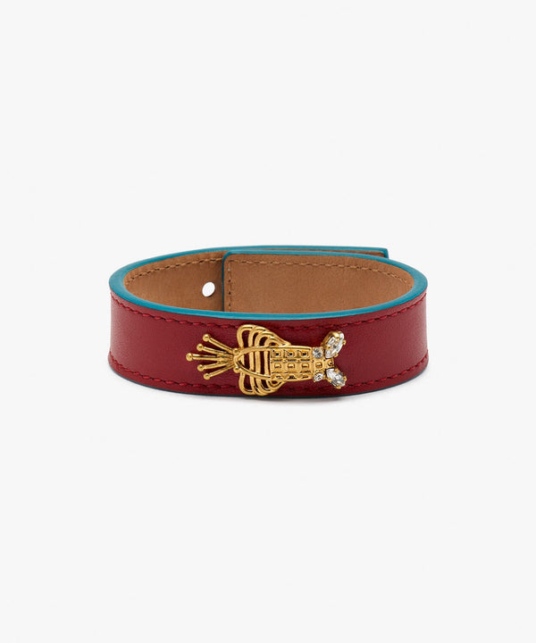 sonia petroff Lobster Leather Bracelet Red