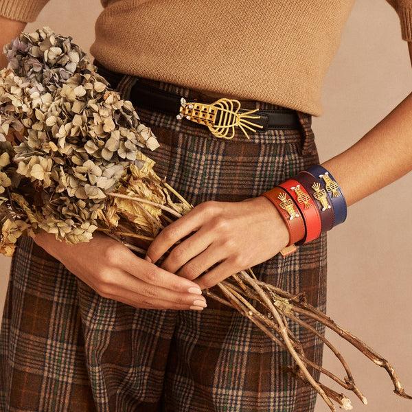 Sonia Petroff Lobster Narrow Belt Black