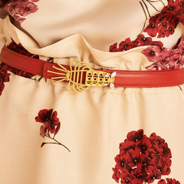 Sonia Petroff Lobster Narrow Belt Red
