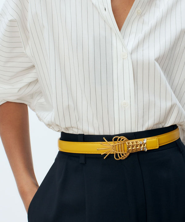 Sonia Petroff Lobster Narrow Belt Yellow