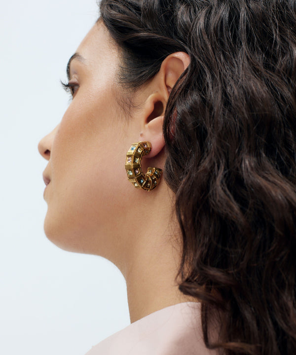 Sonia Petroff Lobster Vibe Earrings Gold Multi