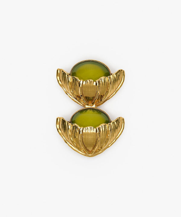 sonia petroff Retro Flower Brooch Green