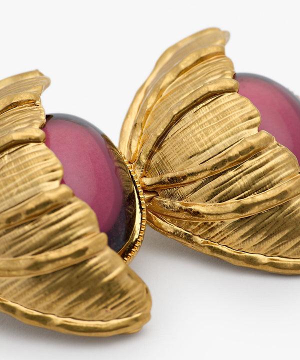 Sonia Petroff Retro Flower Brooch Purple