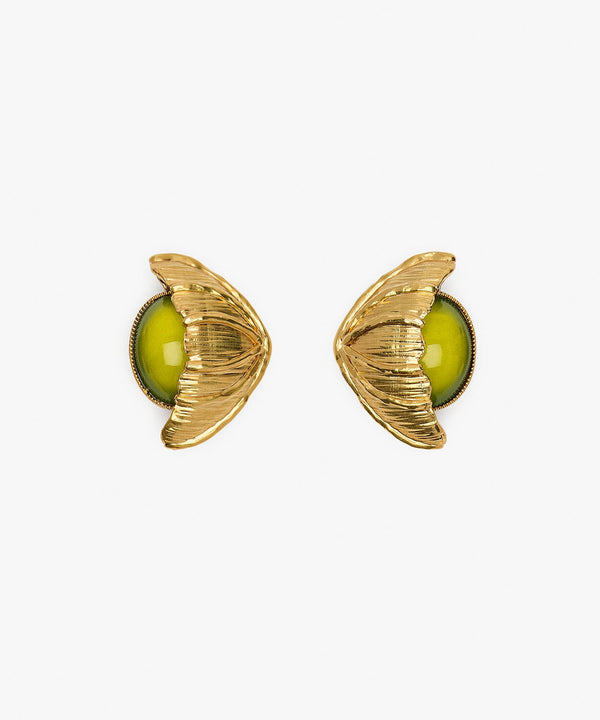 sonia petroff Retro Flower Earrings Green