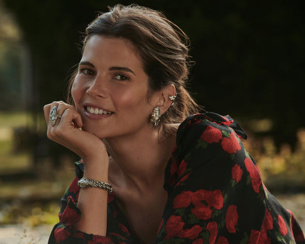 Sonia Petroff Serpente Earrings Pierced Silver