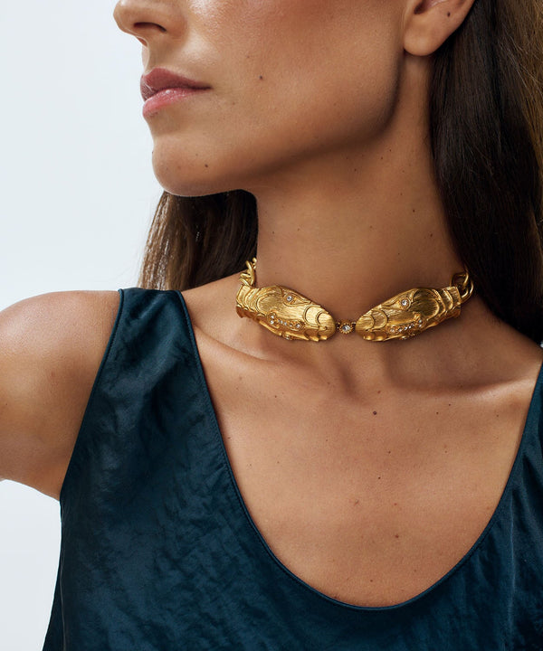 Sonia Petroff Serpente Necklace Gold