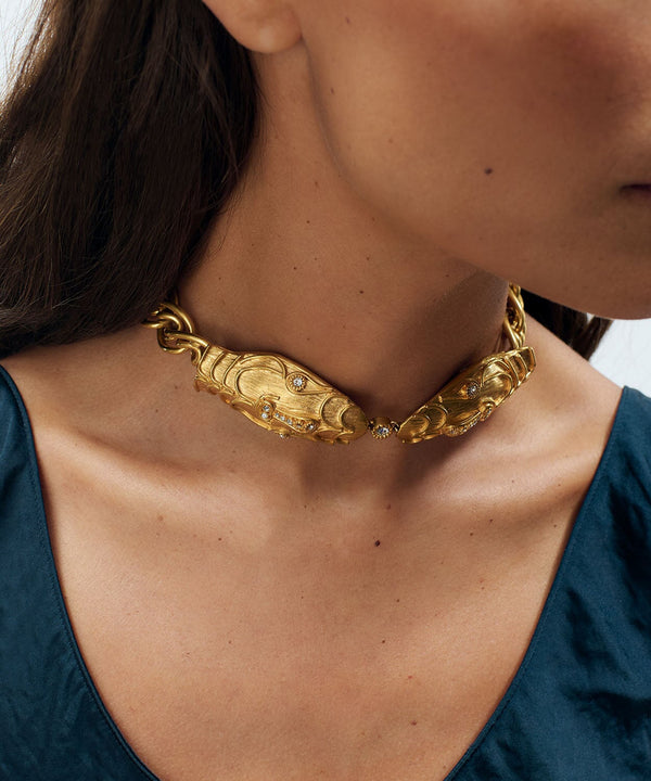 Sonia Petroff Serpente Necklace Gold