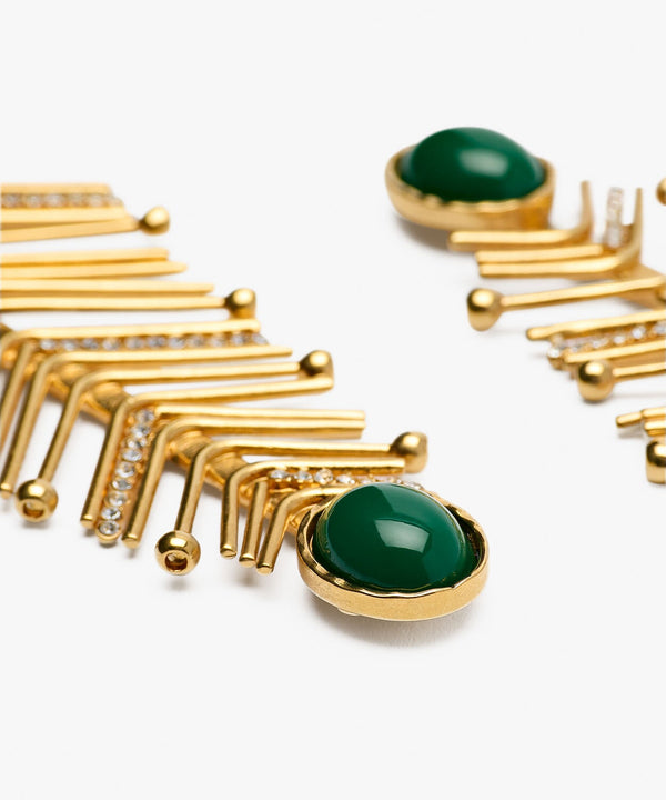 Sonia Petroff Shela Earrings Green