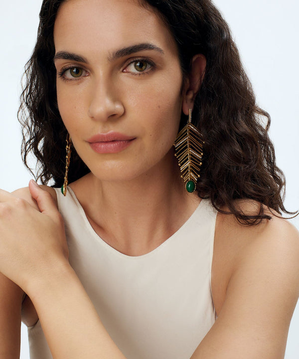 Sonia Petroff Shela Earrings Green