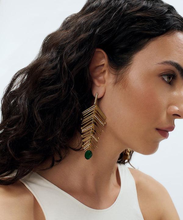 Sonia Petroff Shela Earrings Green
