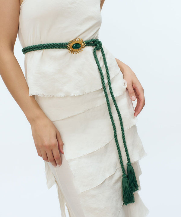 Sonia Petroff Sun Rope Belt Green
