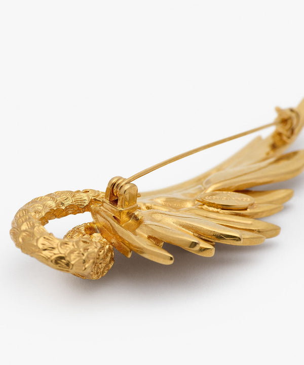 Sonia Petroff Swan Brooch Gold