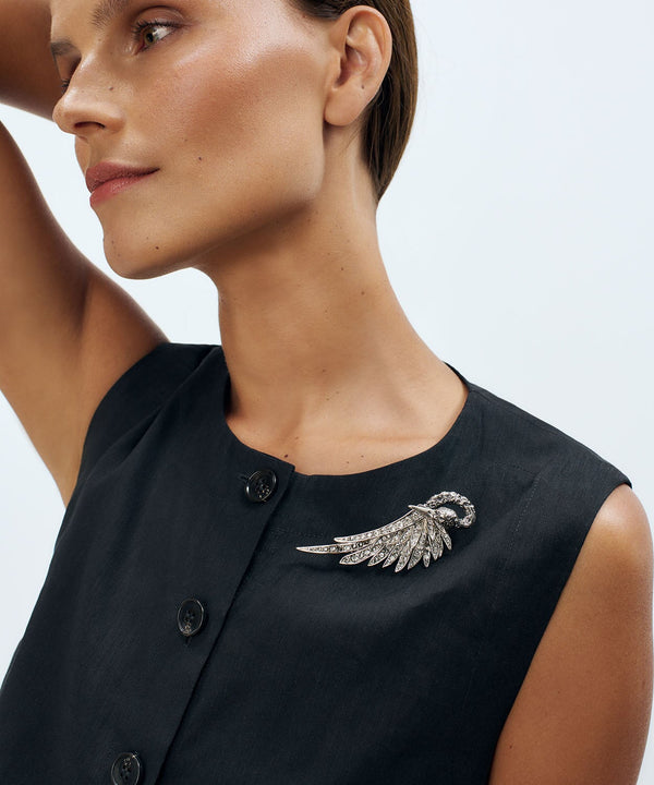 Sonia Petroff Swan Brooch Silver