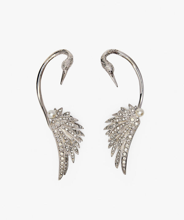 sonia petroff Swan Earrings Silver