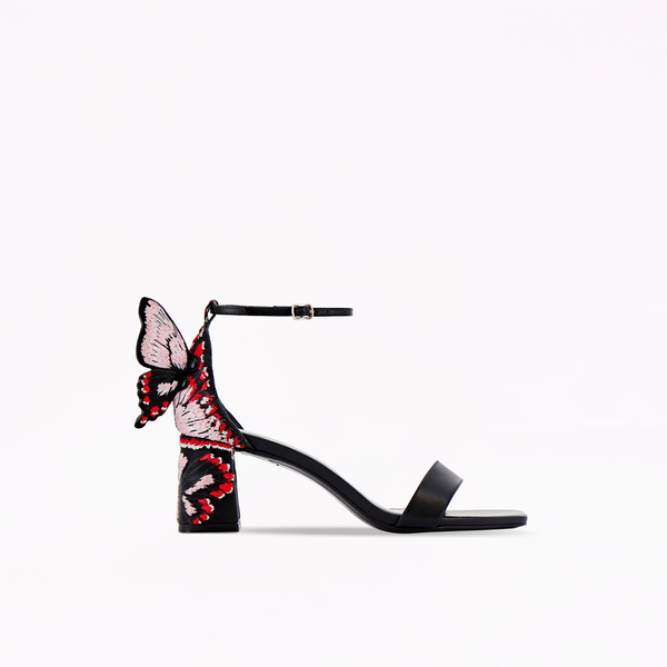 Sophia Webster Chiara Embroidery Mid Block Sandal Common Rose