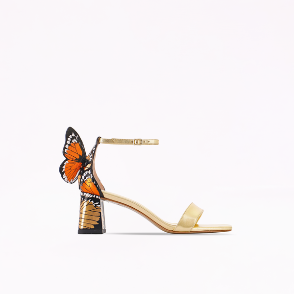 sophia webster Chiara Mid Block Sandal Golden Monarch